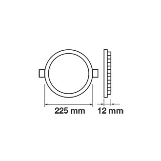 V-TAC LED panel stropní 18W- IP20-vestavný kulatý barevná teplota (К): studená bílá / 6400K VT-1807