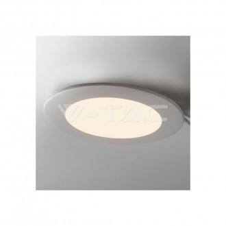 V-TAC LED panel stropní 12W-IP20-vestavný kulatý - bílý barevná teplota (К): studená bílá / 6400K VT-1207