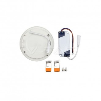 V-TAC LED panel stropní 12W-IP20-vestavný kulatý - bílý barevná teplota (К): studená bílá / 6400K VT-1207