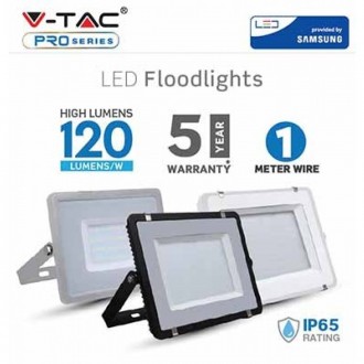 V-TAC LED Reflektor 100W-120LM/W-12000LM-IP65-VT-106-šedý barevná teplota (К): denní bílá / 4000K VT-106
