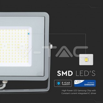 V-TAC LED Reflektor 100W-120LM/W-12000LM-IP65-VT-106-šedý barevná teplota (К): denní bílá / 4000K VT-106