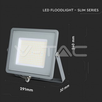 V-TAC LED Reflektor 100W-120LM/W-12000LM-IP65-VT-106-šedý barevná teplota (К): studená bílá / 6400K VT-106