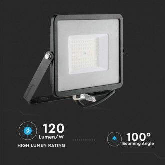 V-TAC LED reflektor-50W-120LM/W-IP65-černý-SAMSUNG CHIP-VT-56 barevná teplota (К): denní bílá / 4000K VT-56