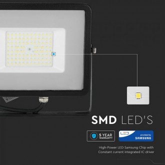 V-TAC LED reflektor-50W-120LM/W-IP65-černý-SAMSUNG CHIP-VT-56 barevná teplota (К): denní bílá / 4000K VT-56