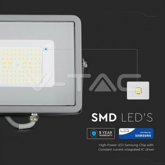 V-TAC LED reflektor 50W-120LM/W -IP65-šedý-SAMSUNG CHIP-VT-56 barevná teplota (К): denní bílá / 4000K VT-56