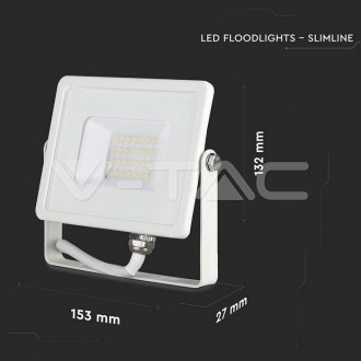 LED reflektor 20W 1600LM-IP65-SAMSUNG CHIP-bílý-VT-20, V-TAC barevná teplota (К): denní bílá / 4000K VT-20