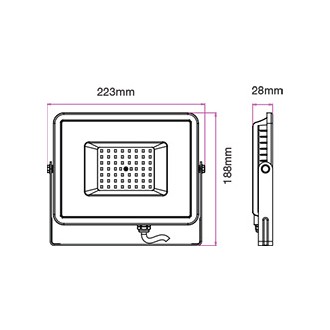 V-TAC LED reflektor 50W-4000LM-IP65-SAMSUNG CHIP-bílý-VT-50 barevná teplota (К): studená bílá / 6400K VT-50