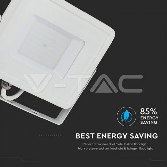 V-TAC LED reflektor 50W-4000LM-IP65-SAMSUNG CHIP-bílý-VT-50 barevná teplota (К): studená bílá / 6400K VT-50