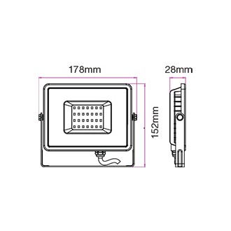 V-TAC LED reflektor 30W-2400LM-IP65-SAMSUNG CHIP-bílý-VT-30 barevná teplota (К): teplá bílá / 3000K VT-30