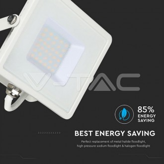 V-TAC LED reflektor 30W-2400LM-IP65-SAMSUNG CHIP-bílý-VT-30 barevná teplota (К): teplá bílá / 3000K VT-30