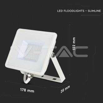 V-TAC LED reflektor 30W-2400LM-IP65-SAMSUNG CHIP-bílý-VT-30 barevná teplota (К): teplá bílá / 3000K VT-30