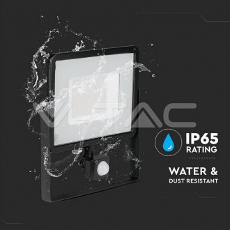 V-TAC LED reflektor se senzorem 50W -SMD-SAMSUNG CHIP-VT-50-S barevná teplota (К): teplá bílá / 3000K VT-50-S