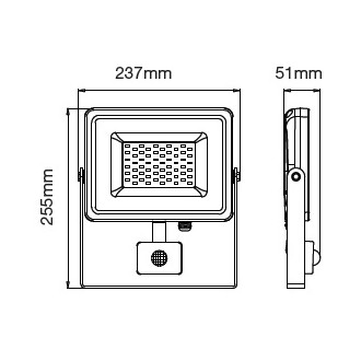 V-TAC LED reflektor se senzorem 50W -SMD-SAMSUNG CHIP-VT-50-S barevná teplota (К): denní bílá / 4000K VT-50-S