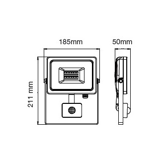 V-TAC LED reflektor se senzorem 20W-SAMSUNG CHIP-černý-VT-20-S barevná teplota (К): denní bílá / 4000K VT-20-S