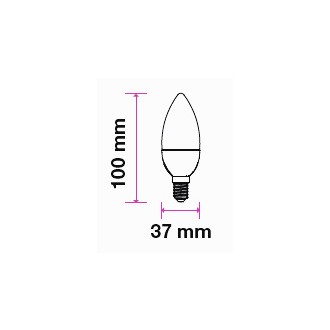 V-TAC LED žárovka E14, 7W, SAMSUNG CHIP C37 barevná teplota (К): teplá bílá / 3000K VT-268