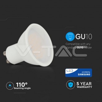 V-TAC LED žárovka GU10 - 5W - 400lm barevná teplota (К): denní bílá / 4000K VT-205