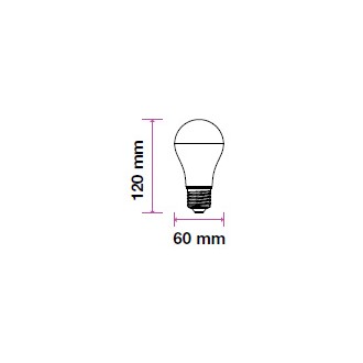 V-TAC LED žárovka E27-9W-A60-806LM-3ks balení-VT-1900 barevná teplota (К): studená bílá / 6400K SKU7242