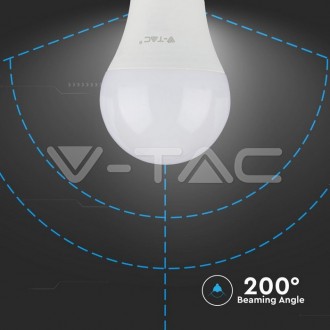 V-TAC LED žárovka E27-9W-A60-806LM-3ks balení-VT-1900 barevná teplota (К): studená bílá / 6400K SKU7242