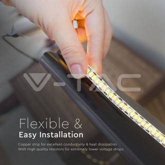 V-TAC LED pásek 18W-12V-3000LM/M-IP20-SMD2835 barevná teplota (К): denní bílá / 4000K VT-2835