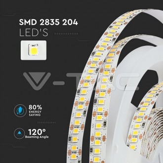 V-TAC LED pásek 18W-12V-IP20-SMD2835-VT-2835 barevná teplota (К): denní bílá / 4000K VT-2835