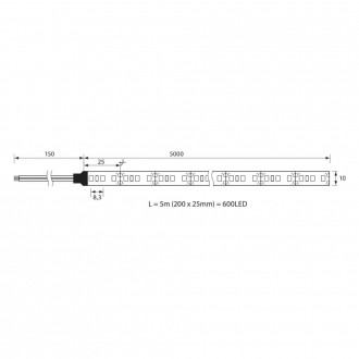 VIVALUX LED pásek 18W/m-12V-IP20-120-WW-5M barevná teplota (К): teplá bílá / 3000K VIV003984