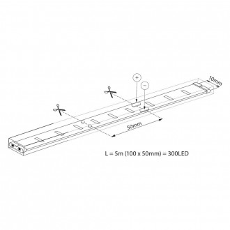 VIVALUX LED pásek 14.4W/m-60LED-SMD5050-5M-teplá bílá barevná teplota (К): teplá bílá / 3000K VIV003589