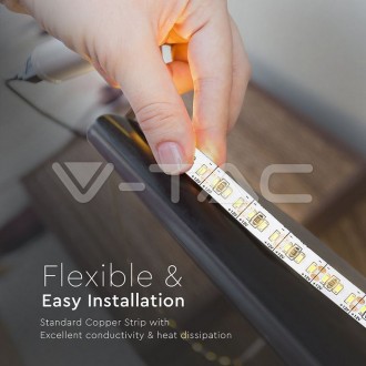 V-TAC LED pásek 18W-12V-1700LM/M-SMD-3014-VT-3014-IP20 barevná teplota (К): denní bílá / 4000K VT-3014