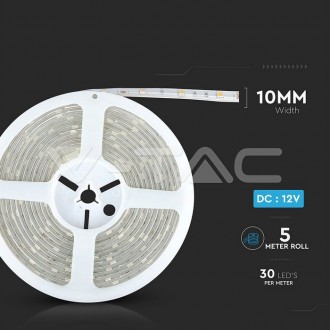 V-TAC LED pásek do kuchyně 4,8W-12V-IP65-SMD5050-5m barevná teplota (К): teplá bílá / 3000K VT-5050