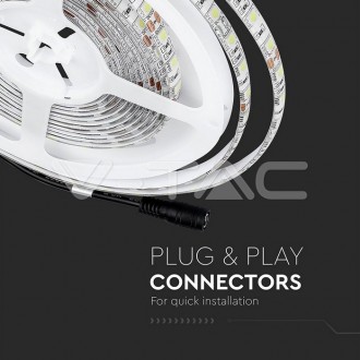 V-TAC LED pásek 10,8W-12V-SMD 5050-5m-VT-5050-IP65 barevná teplota (К): studená bílá / 6400K VT-5050