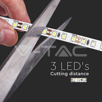 V-TAC LED pásek 7,2W-12V-SMD 3528-IP20-VT-352-IP20 barevná teplota (К): studená bílá / 6400K VT-352