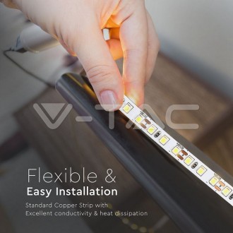 V-TAC LED pásek 7,2W-12V-SMD 3528-IP20-VT-352-IP20 barevná teplota (К): studená bílá / 6400K VT-352
