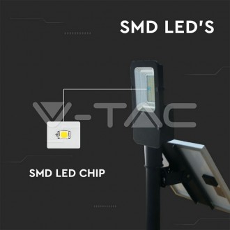 V-TAC LED solární pouliční osvětlení 50W IP65 4000LM VT-ST200 barevná teplota (К): studená bílá / 6400K VT-ST200