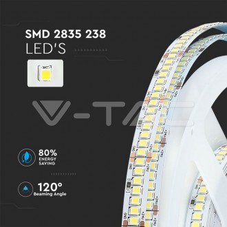 V-TAC LED pásek 17W-24V-IP20-150Lm/W-VT-2835 barevná teplota (К): studená bílá / 6400K VT-2835