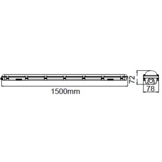 V-TAC Vodotěsné LED svítidlo-150cm-48W-4000K-pruhledné VT-150048
