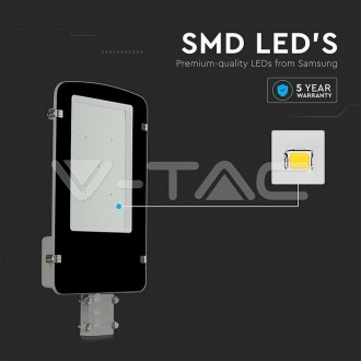 LED pouliční světlo 100W-SAMSUNG Chip A++-5 let záruka -šedé-6500K-V-TAC VT-100ST-N