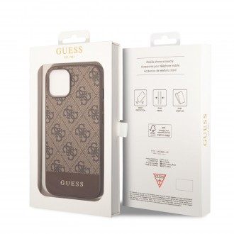 Guess 4G Stripe Zadní Kryt pro iPhone 14 Brown