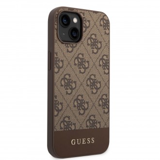 Guess 4G Stripe Zadní Kryt pro iPhone 14 Brown