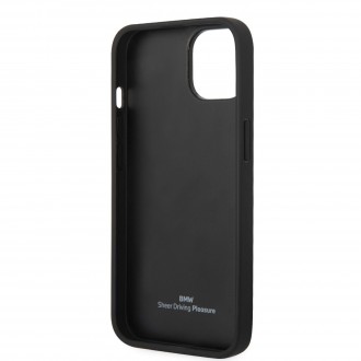 BMW Signature Leather Big Logo Zadní Kryt pro iPhone 14 Black