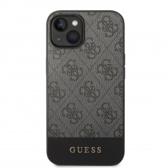 Guess PU 4G Stripe Zadní Kryt pro iPhone 13 Pro Grey