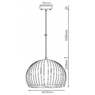 V-TAC Designový lustr E27 kulatý - materiál dřevo, hnedí SKU40531