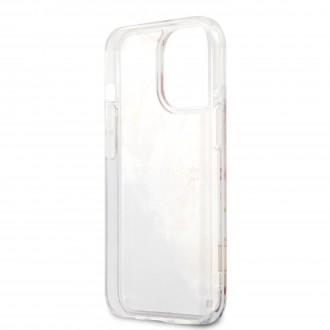 Guess Liquid Glitter Flower Zadní Kryt pro iPhone 13 Pro Purple