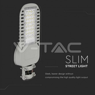 V-TAC LED pouliční světlo SAMSUNG Chip – 50W-Slim - 135 lm/W Barevná teplota (К): Neutrální bílá 4000K
