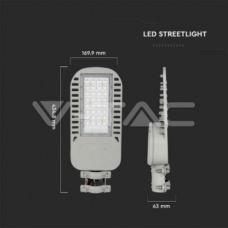 V-TAC LED pouliční světlo SAMSUNG Chip – 50W-Slim - 135 lm/W Barevná teplota (К): Neutrální bílá 4000K