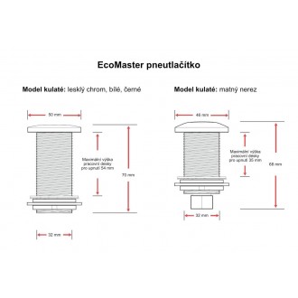 EcoMaster Samostatné pneutlačítko kulaté Matný nerez