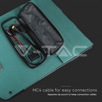 V-TAC přenosný skládací solární panel160W-9,08A-17,6V-čérný 11566