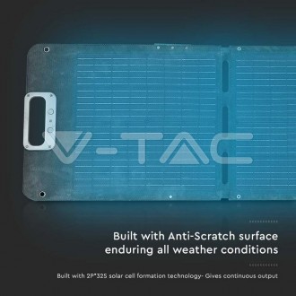 V-TAC přenosný skládací solární panel160W-9,08A-17,6V-čérný 11566
