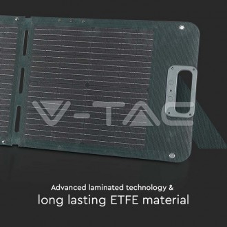 V-TAC přenosný skládací solární panel160W-9,08A-17,6V-čérný 11566