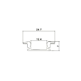 Hliníkový profil pro LED pásky- mléčně bílá 2000x24-7x7mm-VT-8106-V-TAC VT-8106