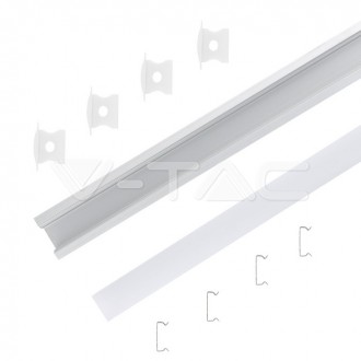 V-TAC|Hliníkový profil pro LED pásky|2m|mléčně bílá|VT-8107 VT-8107