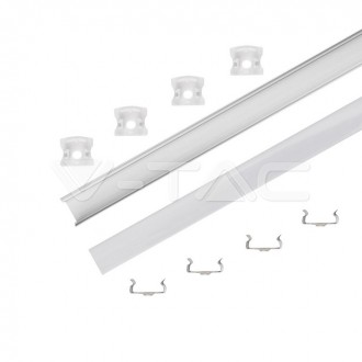 Hliníkový profil pro led pásky- mléčně bílá 2000x17,2x15,5mm-VT-811-V-TAC SKU3354